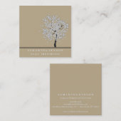 Elegant Tree Yoga Instructor Wellness Life Coach Vierkante Visitekaartje (Voorkant / Achterkant)