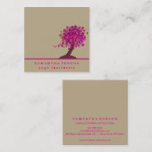 Elegant Tree Yoga Instructor Wellness Life Coach Vierkante Visitekaartje (Voorkant / Achterkant)