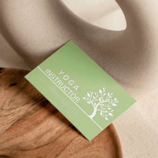 Elegant Tree Yoga Instructor Wellness Life Coach Visitekaartje