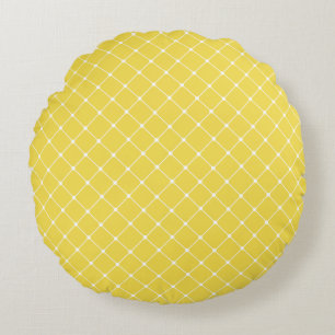 Elegant Trellis Pattern Zonnegeel Rond Kussen