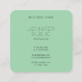 Elegant Trend Colors Moderne Minimale Sjabloon Vierkante Visitekaartje (Achterkant)