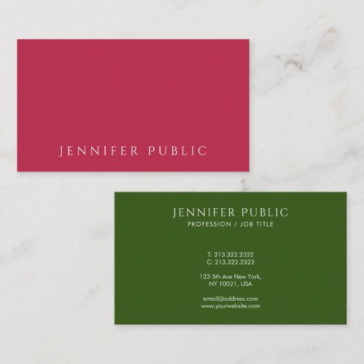 Elegant Trend Colors Sjabloon Creëer Visitekaartje (Voorkant / Achterkant)