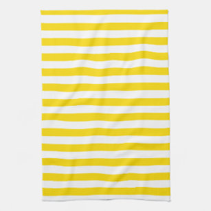Elegant Trend Colors Yellow White Stripes Sjabloon Theedoek