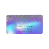 Elegant Trend Stylish Silver Diamonds Holographic Etiket (Voorkant)