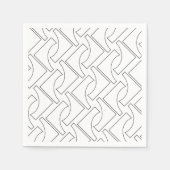 Elegant Trendmatig Zwart en Wit Geometrisch Patroo Servet (Voorkant)