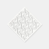 Elegant Trendmatig Zwart en Wit Geometrisch Patroo Servet (Hoek)