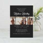 Elegant Trendy 5 Foto Chic Afstuderen Invitation Kaart (Staand voorkant)