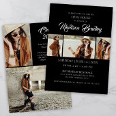 Elegant Trendy 5 Foto Chic Afstuderen Invitation Kaart