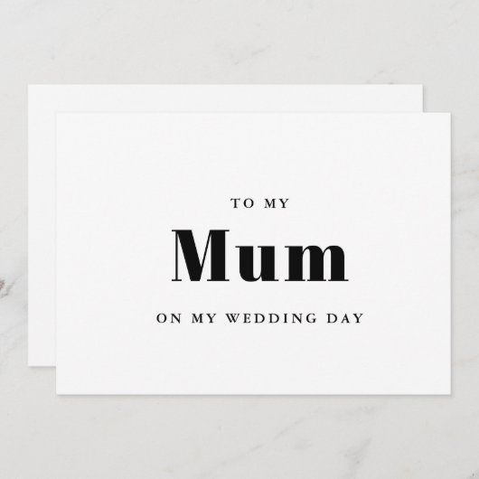 Elegant & trendy Aan mijn moeder op mijn trouwdag (Voorkant / Achterkant)