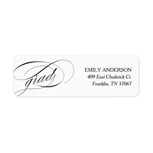 Elegant Trendy Afstuderen Adres Etiket (Voorkant)