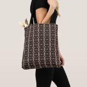 Elegant Trendy Beige & Brown Tao Pattern Tote Bag (Dichtbij)