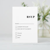 Elegant & Trendy Black en White Enclosure Card Informatiekaartje (Staand voorkant)