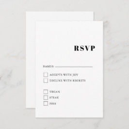 Elegant & Trendy Black en White Enclosure Card Informatiekaartje