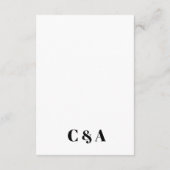 Elegant & Trendy Black en White Enclosure Card Informatiekaartje (Achterkant)