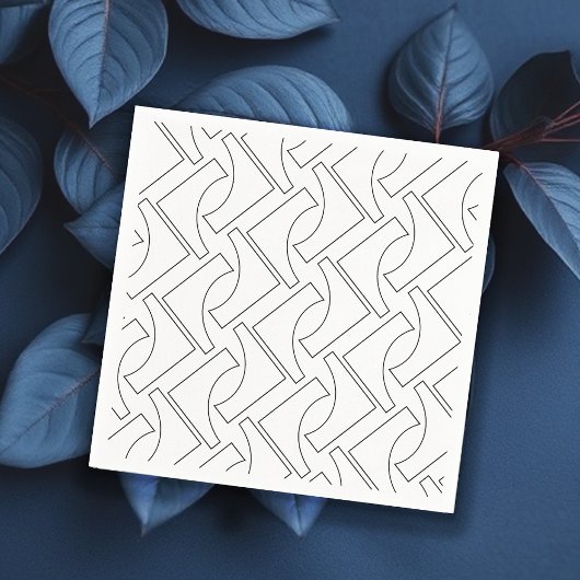 Elegant Trendy Black en White Geometric Pattern Servet