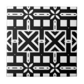 Elegant Trendy Black en White Geometric Pattern Tegeltje (Voorkant)
