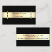 Elegant Trendy Black Stripe Gold Lijst Visitekaartje (Voorkant / Achterkant)