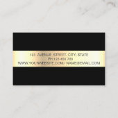 Elegant Trendy Black Stripe Gold Lijst Visitekaartje (Achterkant)