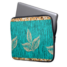 Elegant Trendy Blauwgroen Laptop Sleeve