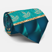 Elegant Trendy Blauwgroen Stropdas (Opgerold)