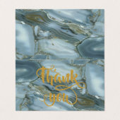 Elegant Trendy Blue Marble Hartelijk dank Visitekaartje (Buitenkant ongevouwen)