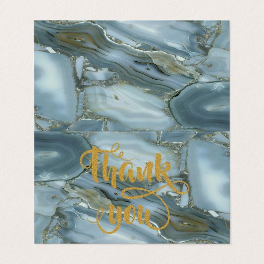Elegant Trendy Blue Marble Hartelijk dank Visitekaartje (Buitenkant ongevouwen)