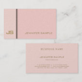 Elegant Trendy Blush Pink Gold Elite Plain Luxe Visitekaartje (Voorkant / Achterkant)