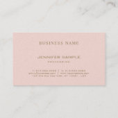 Elegant Trendy Blush Pink Gold Elite Plain Luxe Visitekaartje (Achterkant)