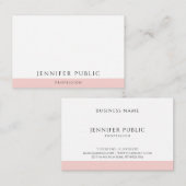 Elegant Trendy Blush Pink Modern Sjabloon Visitekaartje (Voorkant / Achterkant)