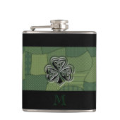 Elegant trendy boft Ierse shamrock patchwork Heupfles (Voorkant)