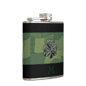 Elegant trendy boft Ierse shamrock patchwork Heupfles (Rechts)