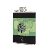 Elegant trendy boft Ierse shamrock patchwork Heupfles (Links)