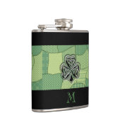 Elegant trendy boft Ierse shamrock patchwork Heupfles (Rechts)