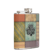 Elegant trendy boft Ierse shamrock patchwork Heupfles (Rechts)