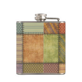 Elegant trendy boft Ierse shamrock patchwork Heupfles (Achterkant)