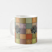 Elegant trendy boft Ierse shamrock patchwork Koffiemok (Voorkant links)