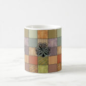 Elegant trendy boft Ierse shamrock patchwork Koffiemok (Center)