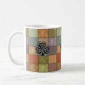 Elegant trendy boft Ierse shamrock patchwork Koffiemok (Links)