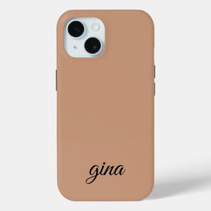 Elegant Trendy Bruin Aanpassen iPhone 15 Case