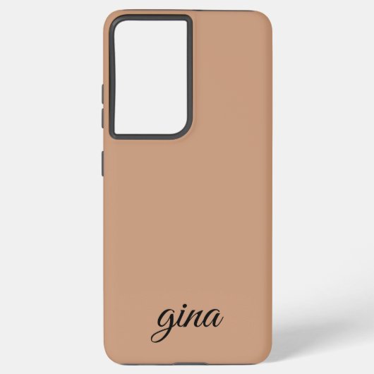 Elegant Trendy Bruin Aanpassen Samsung Galaxy Hoesje (Achterkant)