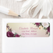 Elegant Trendy Burgundy Flowers Etiket (Insitu)