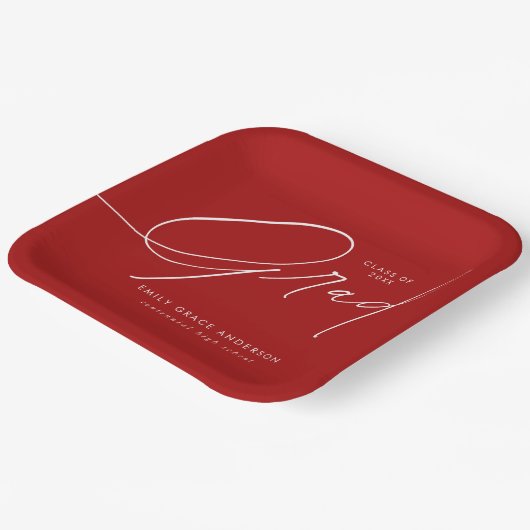 Elegant Trendy Calligraphy Script Afstuderen Papieren Bordje (Gebogen)