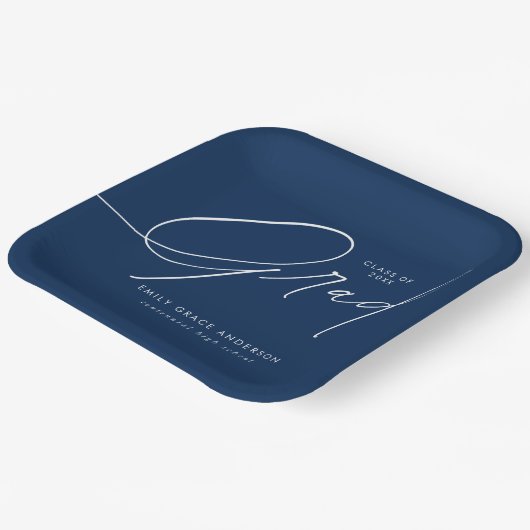 Elegant Trendy Calligraphy Script Afstuderen Papieren Bordje (Gebogen)