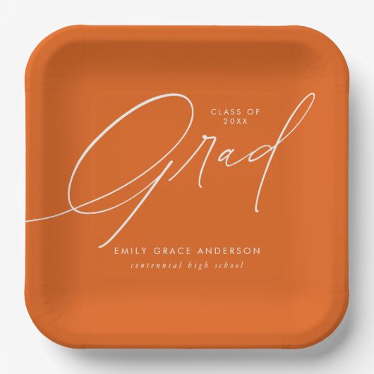 Elegant Trendy Calligraphy Script Afstuderen Papieren Bordje (Voorkant)