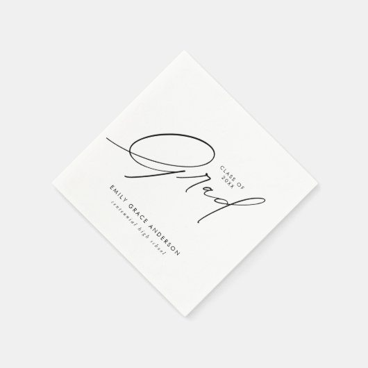 Elegant Trendy Calligraphy Script Afstuderen Servet (Hoek)