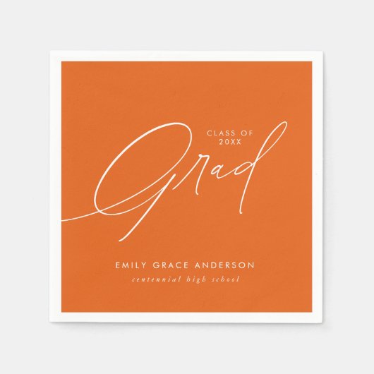 Elegant Trendy Calligraphy Script Afstuderen Servet (Voorkant)