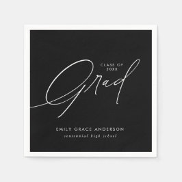 Elegant Trendy Calligraphy Script Afstuderen Servet