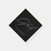 Elegant Trendy Calligraphy Script Afstuderen Servet (Hoek)