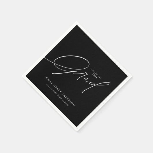 Elegant Trendy Calligraphy Script Afstuderen Servet (Hoek)