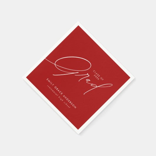 Elegant Trendy Calligraphy Script Afstuderen Servet (Hoek)